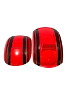 Conjunto Para-Lamas Vermelho Preto Refletivo - Peças Scooter Eletrica
